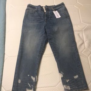 Madewell Rivet & Thread High Rise Slim Boyjean